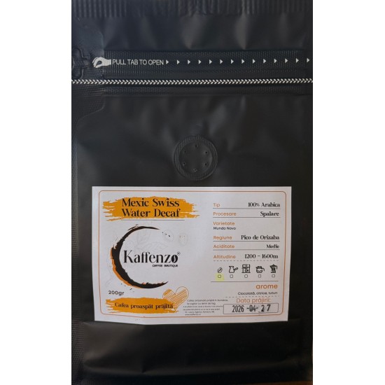 Mexic Decaf Swiss Water pachet cafea boabe 200 gr Cafea boabe