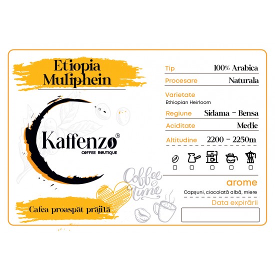 Etiopia Muliphein pachet cafea boabe 200 gr Cafea boabe